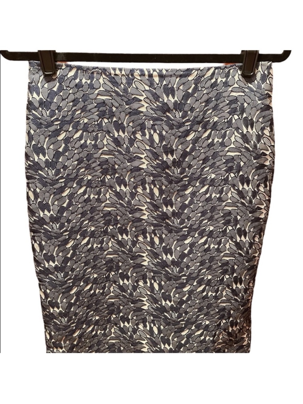 Ann Taylor Navy and White Printed Pencil Skirt